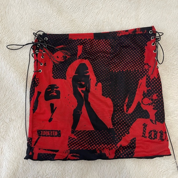 ***SOLD***EDIKTED MINI SKIRT ❤️🖤❤️ - Picture 3 of 5